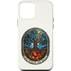 Love Plants The Roots Adoption Month Des Custodia per iPhone 12 mini Adozione Piante Amore Le Radici Albero Stile Vetro Colorato