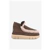 Mou Bounce Welt sneaker suede Caffe' da donna in camoscio