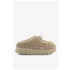Mou Welt Clog Suede donna con suola platform leggera