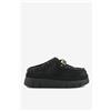 Mou Welt Clog Suede donna in camoscio nero con plateau