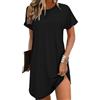 Litherday Camicia da Notte Donna Estiva Manica Corta Collo Rotondo Casa | Tessuto Morbido E Leggero, Manica Corta Con Collo Rotondo, Facile Da Lavare Per Dormire Casa Relax Estate