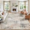 Terven tappeto salotto antiscivolo lavabile moderno, 200x300 cm, Beige | morbido con pelo corto, pieghevole, spesso antigraffio, grande tappeto astratto da interno, per cucina, camera, antimacchia