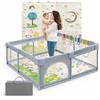 P PARVULÍ PARVULI Box per Bambini Pieghevole 120x120 cm Recinto per Bambini in Ferro Struttura Stabile, Box Neonato con Tappeto Morbido Imbottito e Rete Traspirante - Grigio