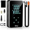 Olvy Pompa d'Aria Elettrica Compressore Gomme Auto 7000 mAh Batteria Top | E-Bike & Monopattino | 7000 mAh PRO Batteria | Compressore Portatile Confronto | Pompa d'Aria Elettrica Gonfiatore Gomme Auto