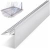 Dalsys Cuneo di pendenza doccia, destra 98cm, 19mm Altezza Argento | Profilo di pendenza in acciaio inossidabile V2A, profilo a cuneo con guida a U, supporto per vetro