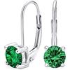 Bling Jewelry Orecchini pendenti a goccia con solitario CZ, taglio brillante rotondo a castone da 0,50 ct, colori di gemme simulate AAA in zirconi cubici, chiusura a leva, placcati in oro rosa 14k, argento sterling
