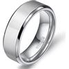 Zakk Anello da uomo e donna in titanio argento spazzolato opaco anello di fidanzamento fedi nuziali 4mm 6mm 8mm 10mm
