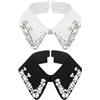 Geyoga 2 pezzi collare staccabile donna Dickey strass, diamante artificiale | Girocollo finto per stratificazione, finiture in cristallo aggiungono brillantezza, adatto per camicie, maglioni, abiti