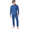 Karelpiù Pigiama Uomo Invernale in Cotone Caldo Interlock 100% - Taglie Over Size -Completo Lungo Due Pezzi Aperto o Chiuso - Set da Notte Classico o Sportivo -