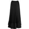 Partilandia Gonna da donna lunga volant semplice doppio rosso nero [taglie da adulto S a XXL] Studio danza costume