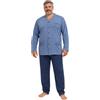Karelpiù Pigiama Uomo Invernale in Cotone Caldo Interlock 100% - Taglie Over Size -Completo Lungo Due Pezzi Aperto o Chiuso - Set da Notte Classico o Sportivo -
