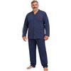 Karelpiù Pigiama Uomo Invernale in Cotone Caldo Interlock 100% - Taglie Over Size -Completo Lungo Due Pezzi Aperto o Chiuso - Set da Notte Classico o Sportivo -