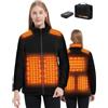 Novadynics Giacca Riscaldata Donna con Batteria 16000mAh, Giubbotto Pile Riscaldato Donna con Power Bank, Giacca Invernale Termica a Maniche Lunghe, 8 Zone di Riscaldamento