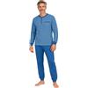 Karelpiù Pigiama Uomo Invernale in Cotone Caldo Interlock 100% - Taglie Over Size -Completo Lungo Due Pezzi Aperto o Chiuso - Set da Notte Classico o Sportivo -