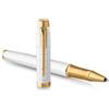 Parker IM penna roller | Laccato perla premium con finiture in oro | Punta fine con ricarica di inchiostro nero | Confezione regalo