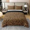 Homewish Set di biancheria da letto singolo in cotone con stampa leopardata | Set di biancheria da letto con copripiumino classico e caldo, stile vintage, con stampa di animali della giungla