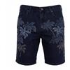 Scotch & Soda Uomo Pantaloncini ~W30 Denim Scuro Blu Palma Albero Stampa Zip Fly