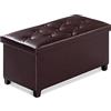 BRIAN & DANY Pouf Contenitore, Cassapanca Contenitore Da Interno, Panca Poggiapiedi Pieghevole Per Soggiorno, Camera Da Letto, Camerino, Marrone, 76 X 38 X 38 cm