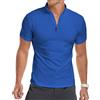 KUYIGO Uomo Polo 1/4 Zip Manica Lunga Collo Lupetto Cotone Fitness Palestra | Polo uomo maniche lunghe slim fit zip frontale, cotone elasticizzato, morbido e traspirante, casual sport ufficio