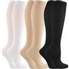YOYEAH 3 paia di calze a compressione per uomo e donna, con compressione di 15-25 mm, facili da pulire, per viaggi in aereo, sport e lavoro in ufficio (35-38)
