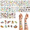 ACWOO Tatuaggi Temporanei per Bambini, 30 Fogli 350 Pezzi Finti per Ragazzi, Set per Adulti Festa Compleann (Dinosauro + Spazio + Pirata)