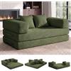 Vipbear Divano letto senza osso da pavimento 160cm,5 in 1 divano,Verde | Divano a 2 posti pieghevole disossato schiuma ad alta densità ed ergonomico, per camera compatta, senza montaggio