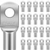 Flintronic Capicorda Terminali da Crimpare, SC25-6 Capicorda Cavo, 20pz | Terminali Connettori Kit, Capicorda Elettrici ad Anello di Rame, per Cavo Elettrico, Cavi Fil