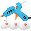DEKOPRO Pistola Colla a Caldo Mini: DEKO 50W Pistola a Caldo per Crafting con 85 Pezzi 7mm×120mm Colla a Caldo, per Scuola, DIY, Carta, Vetro, Tessuto, Metallo, Legno, Plastica- Blu Pavone