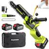 Supstable 6&8 Mini Motosega a Batteria, 8000mAh Motoseghe Elettrica Brushless, 1300W Sega a Batteria per Potatura, Tensione Catena Senza Attrezzi&Lubrificazione Automatica, Artigianato e Progetti