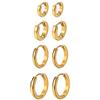 OIDEA 7mm-14mm Orecchini Cerchio ipoallergenico Uomo Donna Acciaio Inossidabile Lucidi(4 Coppie),Colore a Scelta