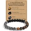 CheersLife Bracciale Uomo Bracciale Pietre Naturali Uomo Occhio di Tigre | Regalo Uomo Compleanno Bracciali Uomo Regali per Lui Idee Regalo Compleanno Natale per Fidanzato Marito Figlio Fratello