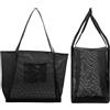 ChAusa Borsa Mare Grande Borsa Spiaggia Donna in Rete Pieghevole Beach Bag Leggera e Impermeabile Tote in Rete Estiva Perfetta per Mare Spiaggia e Famiglia Donne e Uso Quotidiano