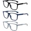 KoKoBin Occhiali da lettura alla moda per uomini e donne, ultra leggeri e flessibili con lettori anti luce blu e cerniera a molla