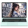 LONGEVINCE Computer portatile da 15,6 pollici M3-7Y32 Processor 16GB RAM SSD Schermo grande Bluetooth 5.0 Impronta digitale portatile Ultrabook Wi-Fi,USB3.0 (Verde, 16+256GB)