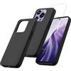 MIBZOR 2 in 1 Cover Compatibile con Oukitel C69 (7.2") Nero | e 1 Pezzi Vetro Temperato Pellicola Protettiva, Black Morbido Silicone Custodia Protettivo TPU Protezione Case