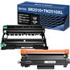 Skydo TN2510XL Toner + DR2510 Tamburo Compatibile con Brother TN-2510XL Toner | per Brother DR 2510 DCP-L2627DW HL-L2400DWE DCP-L2620DW DCP-L2665DW DCP-L2660DW MFC-L2860DWE DCP-L2627DWE MFC-L2800DW