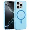 XTCASE Cover Magnetica per iPhone 16 Pro Compatibile con MagSafe, Opaca Blu | Custodia Satinato Traslucida, Ultra Sottile Protettiva Antiurto, Antigraffio Anti-impronte, PC Rigido Ultra Hybrid Bumper