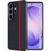 FDHYFGDY Cover per Samsung Galaxy S26 Ultra, Custodia Protettiva Antigraffio Antiurto, Ultrasottile in Fibra di Carbonio Compatibile con Galaxy S26 Ultra Custodia - Rosso e Nero
