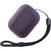 Teyomi Custodia compatibile con AirPods Pro 3 con cinturino da polso, Cover per Airpods Pro 3, Custodia per AirPods Pro 3 Generazione, Supporta la ricarica wireless(Viola)