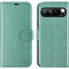 OCASE Portafoglio Cover per Google Pixel 9 Pro XL (6,7 Pollici) Verde | Custodia a Ribalta, Portafoglio in Pelle PU, Blocco RFID, 4 Slot per Carte, Supporto Integrato, Protezione Antishock