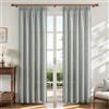 MRTREES Tende Lino Semitrasparenti con Fettuccia per Interni Moderne Soggiorno Camera da Letto 2 Pezzi 140x225 cm, Tenda da Interno per Salotto Eleganti Sala Cameretta Bambini, Verde Grigio