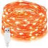 EvaStary Halloween Stringa Luci Led, luci fatate arancioni autunnali, 10M 100LEDs USB arancione luci dell'interno, IP65 luce impermeabile per la decorazione del partito di Halloween, decorazione dell'interno