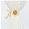 ChAusa 2 Fermatende per Tende,Ferma Tende Beige,Fermatenda in Cotone,Clip per Tende Boho Fermatende,Fermatende a Forma di Fiore per Casa,Camera da Letto,Ufficio,Tende Decorative(Girasole)