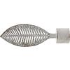 GIRASOLE HOME® Terminale Foglia ad Aghi per Asta da Tenda dal Diametro di 18-20 mm 2 Pezzi in Lega di Zinco (Bianco e Oro)