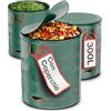 Praknu 3 Sacchi Giardinaggio 300 L con Coperchio - Sacco Foglie ed Erba | Extra resistenti con 4 maniglie, stabili e pieghevoli, grande capienza, per erba tagliata e sfalci, accessori da giardino