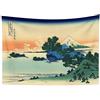 YONGFOTO Arazzo da Parete Giapponese Monte Fuji 36 Viste Camera Tappezzerie Shichiri Beach in provincia di Sagami Montagna Muraria Japones Poster Pittura Tradizionale Hokusai 100x70cm