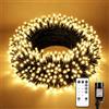 Sanweyter 50M Luci Albero di Natale 500LED Luci Natale Esterno Decorazioni Natalizie Telecomando,Funzione di Memoria, Timer, impermeabile, 8 modalità di illuminazione natalizia
