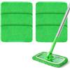 URAQT 6 Pezzi Panni Riutilizzabili per Swiffer Sweeper Mop, Cuscinetti in microfibra, Panni Cuscinetti per Mocio in Microfibra di Ricambio,Straccio Lavapavimenti per Pavimenti Asciutti/Bagnati, verde