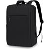 Aucuu Zaino Porta PC, 15.6" Uomo Laptop Borsa per PC Portatile, Zaino per Laptop con Tasche Multiple, Zaini Impermeabile da Uomo, per Scuola, Lavoro, Viaggio