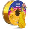 OVERTURE Filamento Seta PLA 1,75 mm Oro 1kg Silk PLA | Monocolore -Finitura Setosa - Nasconde le Linee di Stampa - Estrusione Uniforme - Precisione ±0,02 mm - per Stampante 3D FDM